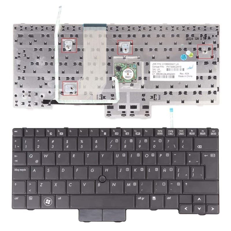 Teclado HP EliteBook 2540 2540P 598790-001 V108602AS1 Preto Novo — image 1
