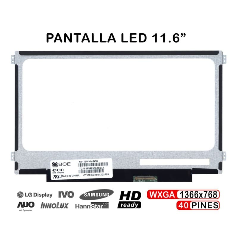 Pantalla LED 11.6" para HP Probook 11 EE G1 - 1366x768 - 40 Pinos — image 1