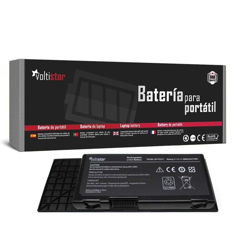 Bateria Voltistar para Dell Alienware M17X R3 M17X R4 11.1V 6600mAh — image 1