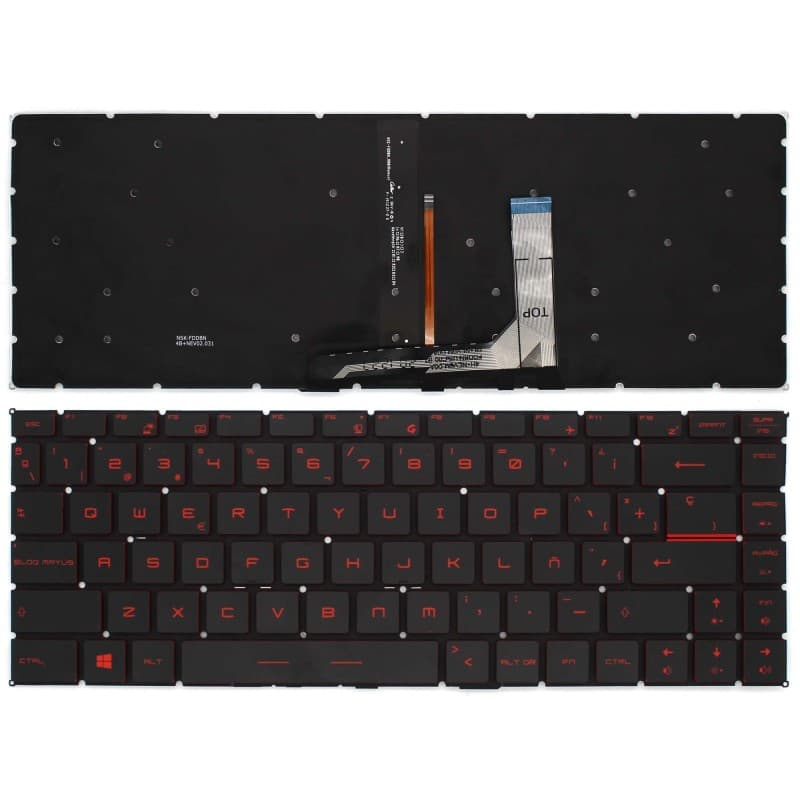 Teclado Retroiluminado para Portátil MSI GF63 GF65 GS65 - Preto — image 1
