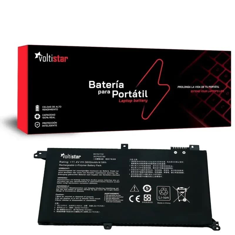 Bateria Voltistar para Asus VivoBook S571 S571G S571GT 3600mAh 11.4V — image 1