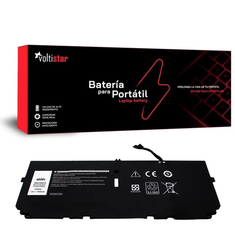 Bateria Voltistar para Portátil Dell XPS 722KK 7.6V 6000mAh — image 1