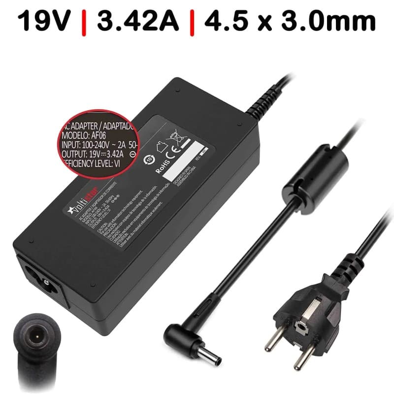 Carregador Voltistar para Asus Zenbook UX533F UX533FA 19V 65W 4.5x3.0mm — image 1