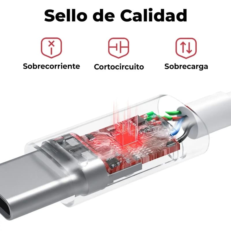 Cabo USB-C Carga Rápida 87W 1.80m Branco - thumbnail 4