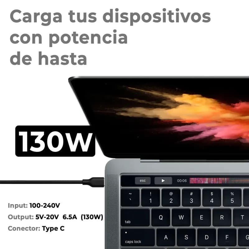 Carregador Voltistar para Portátil Dell 130W USB-C 5V-20V 6.5A thumbnail 4