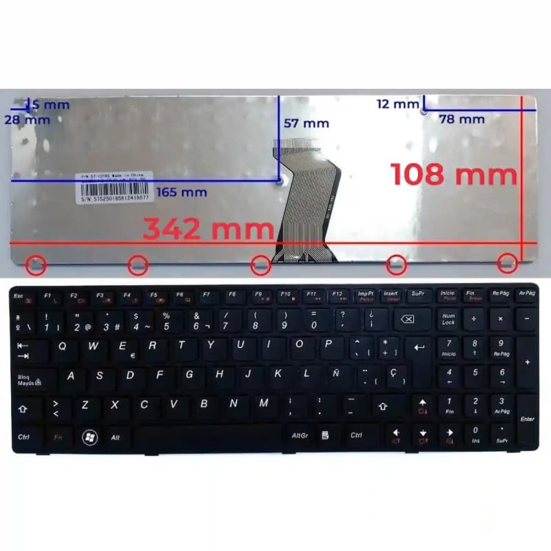 Teclado para Portátil Lenovo G570 G575 Z560 Z565 - Novo Selado — image 1