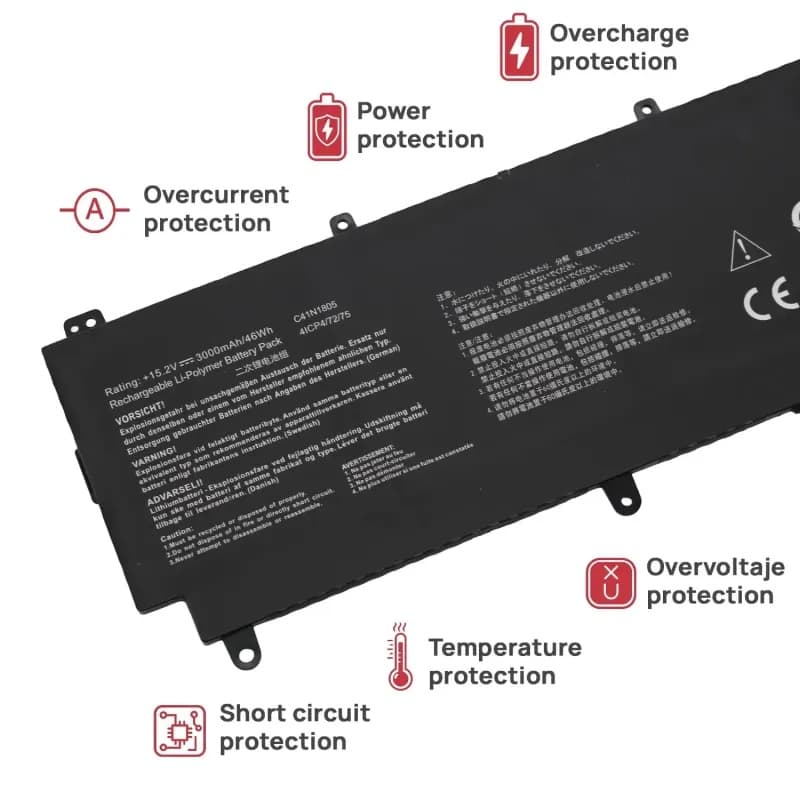 Bateria para Asus ROG Zephyrus S GX531 C41N1805 15.2V 3000mAh thumbnail 4