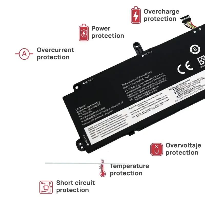 Bateria para Lenovo ThinkPad X13 Yoga G4 L22B4P70 15.2V 2800mAh thumbnail 4