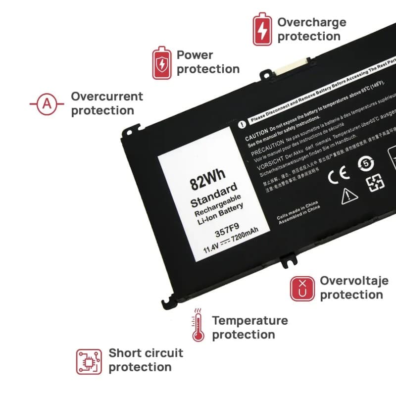 Bateria Voltistar para Dell Inspiron 15 7000 7559 7557 7566 7567 - 11.4V 7200mAh thumbnail 4