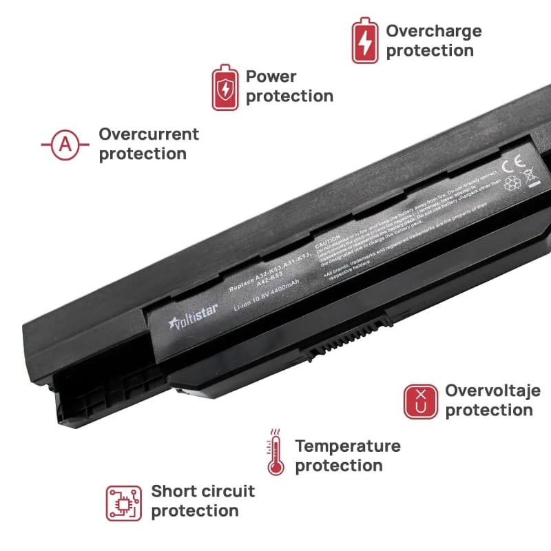 Bateria Voltistar para Asus X54C X54H X54HR X54HY X54L - 4400mAh 10.8V thumbnail 4