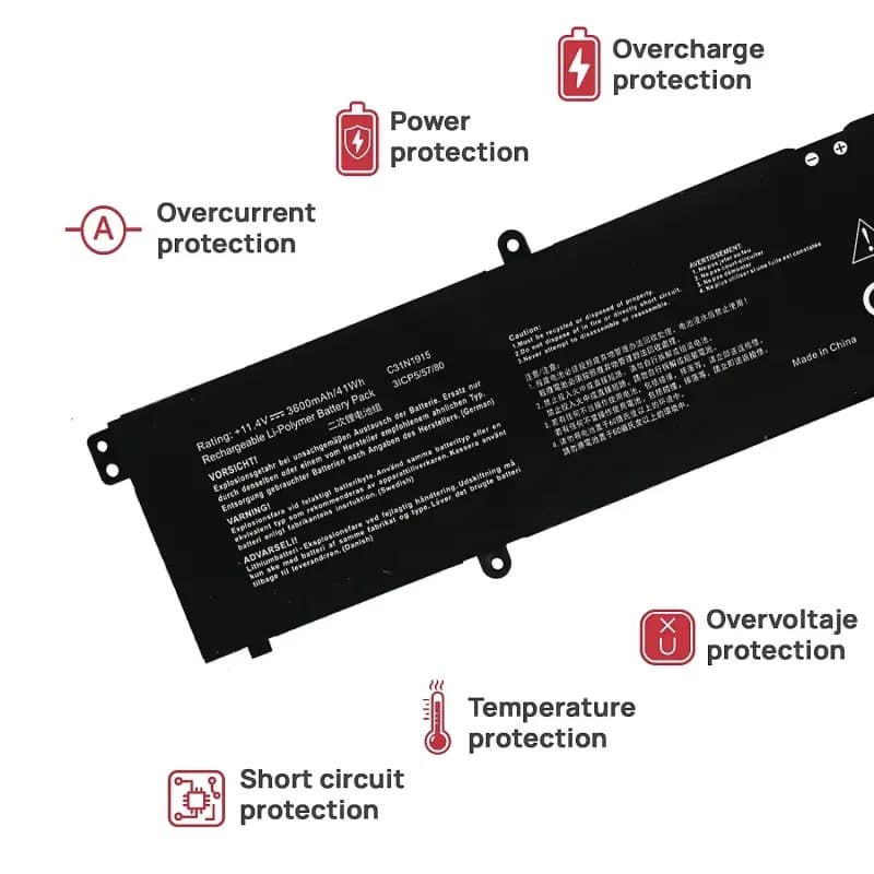 Bateria para ASUS BR1100CKA-GJ1127XA C31N1915 11,4V 3600mAh thumbnail 4