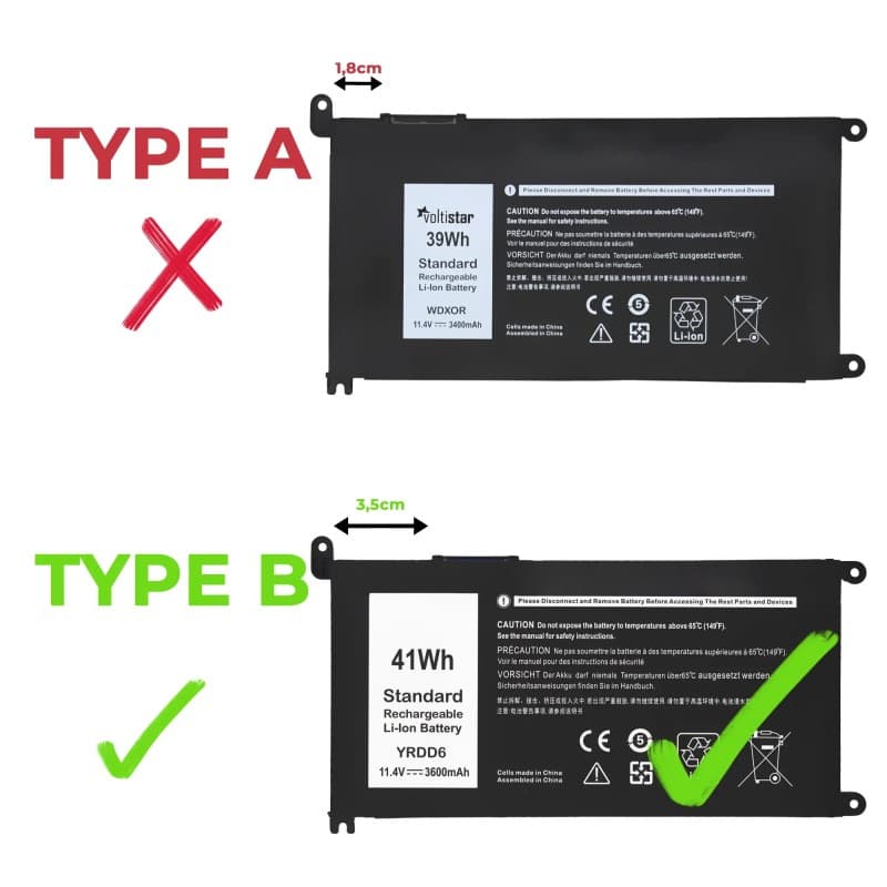 Bateria Voltistar para Dell Inspiron 14 5490 5491 5493 5498 YRDD6 41Wh thumbnail 3