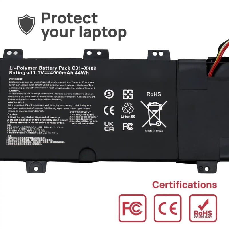 Bateria Voltistar para Asus VivoBook S300 S400 | C21-X402 11.1V 44WH thumbnail 5