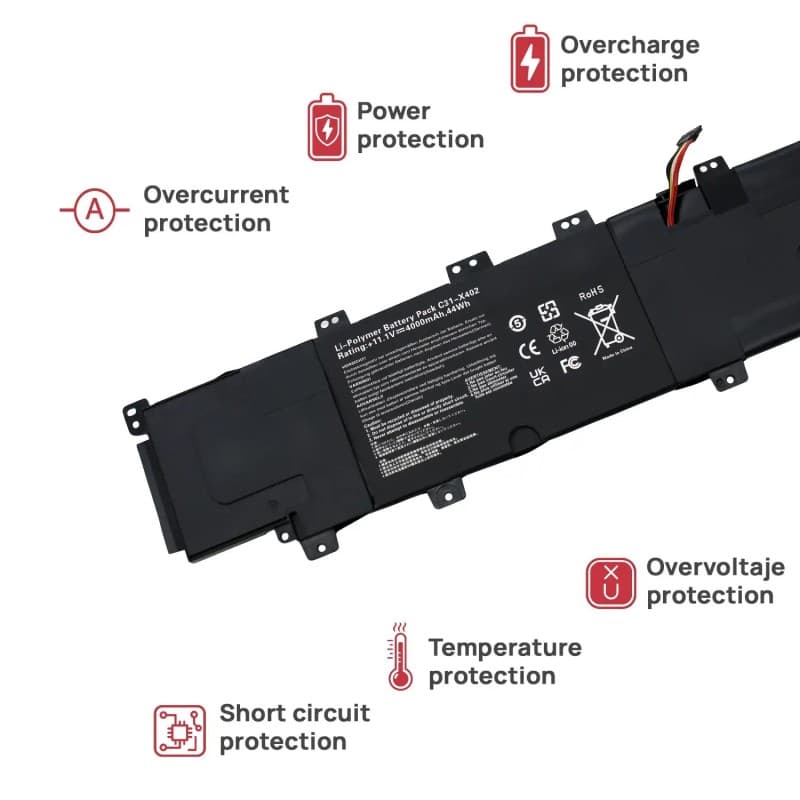 Bateria Voltistar para Asus VivoBook S300 S400 | C21-X402 11.1V 44WH thumbnail 4