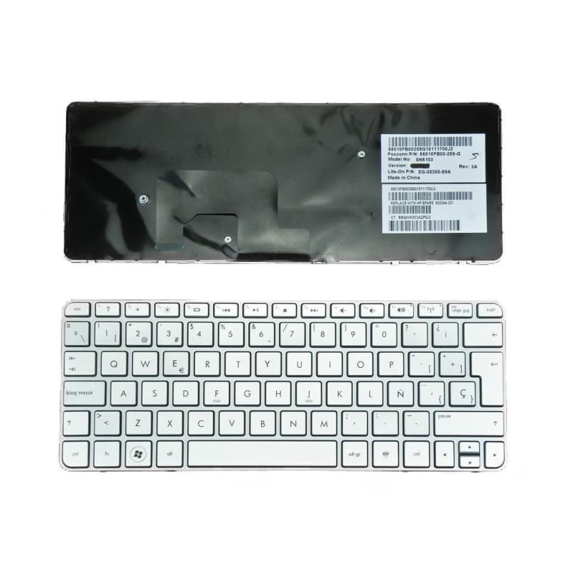 Teclado Para HP Mini 210-2000 / 110-3000 Prata com Moldura — image 1