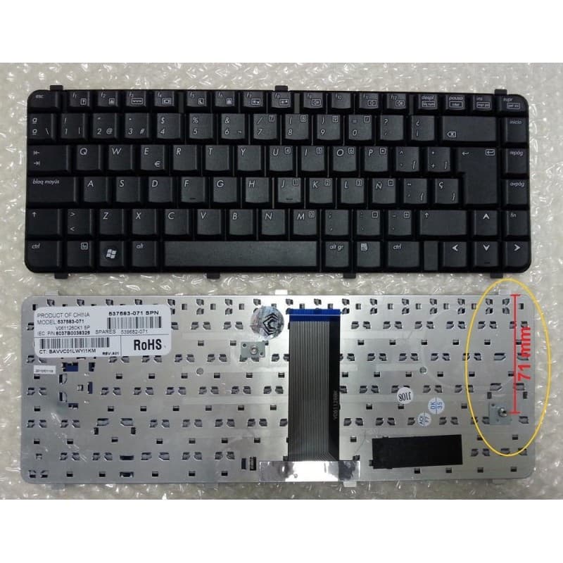 Teclado para Portátil HP Compaq 510 511 515 516 610 615 - Novo Selado thumbnail 2
