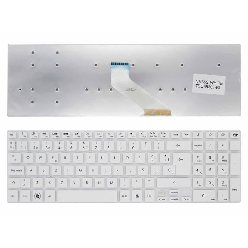 Teclado Branco para Portátil Gateway NV55 — image 1