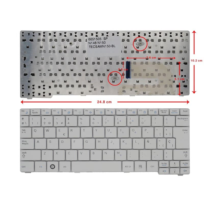 Teclado para Portátil Samsung NP N145 N148 N150 CNBA590 Branco thumbnail 2
