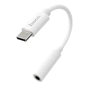 Adaptador AUX USB C para Jack 3.5mm Hoco LS30 Branco — image 1