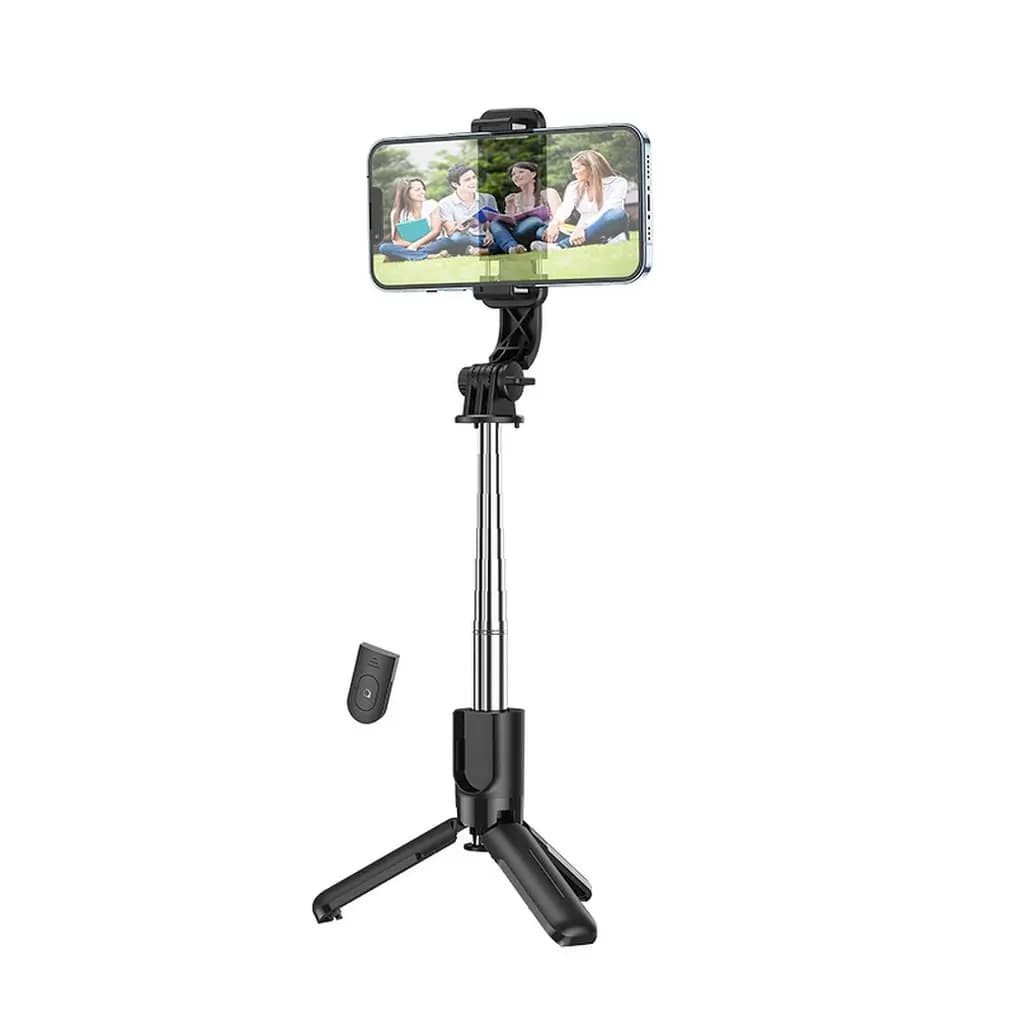 Pau de Selfie Hoco K17 com Tripé e Controlo Remoto Sem Fios Preto — image 1