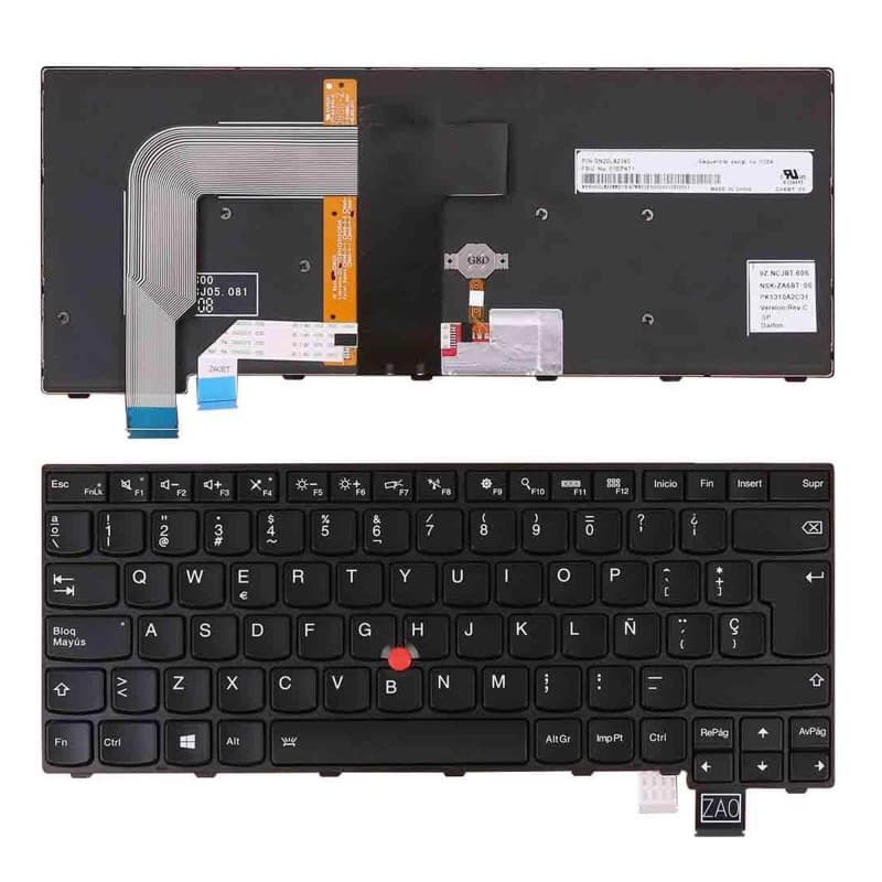 Teclado Retroiluminado para Lenovo ThinkPad 13 T460S T470S - Moldura Preta — image 1