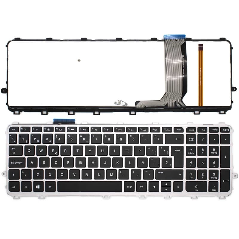 Teclado para Portátil HP Envy 15-J Series Retroiluminado Marco Cinzento — image 1
