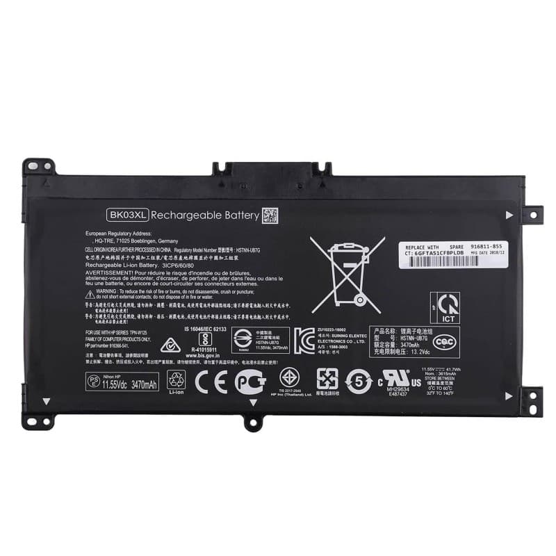 Bateria para HP Pavilion X360 14-BA BK03XL HSTNN-LB7S 3400mAh — image 1