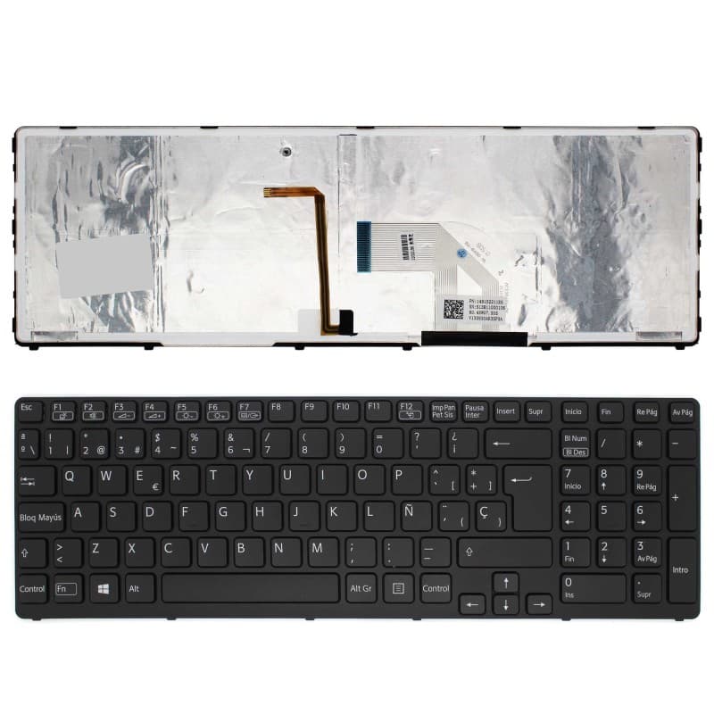 Teclado Retroiluminado para Portátil Sony VAIO SVE15 SVE17 Series Preto — image 1