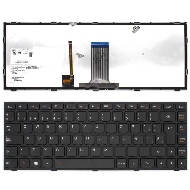 Teclado Retroiluminado para Lenovo G40-70 Negro — image 1