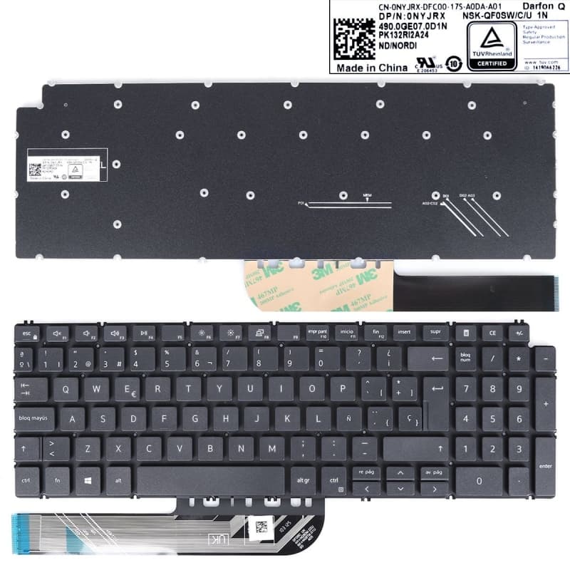 Teclado para Portátil Dell 7591 7590 P83F Gris PK132RI2A24 — image 1