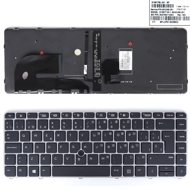 Teclado Retroiluminado HP 840 G3 745 G3 848 G3 840 G4 Prata — image 1