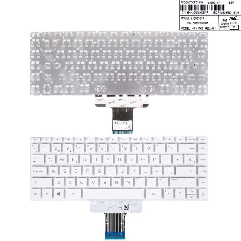 Teclado para Portátil HP 14-CE 14-BD 14-CC 14-CD Branco Reacondicionado — image 1