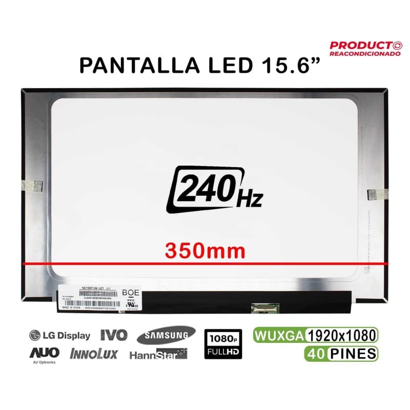 Ecrã LED 15.6" NE156FHM-NZ1 V8.0 240Hz FHD 40 Pinos - Novo — image 1