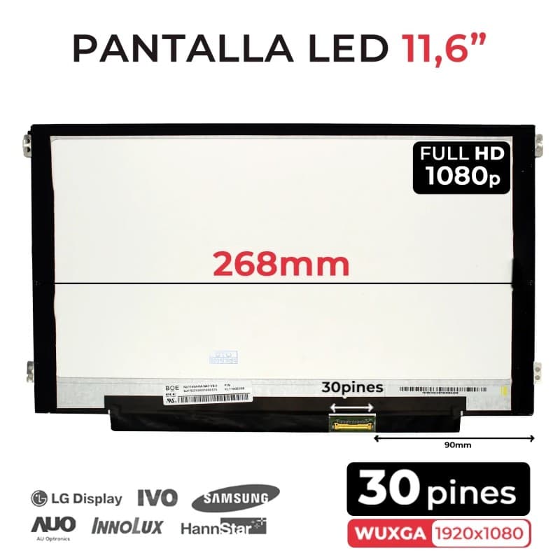 Pantalla 11.6" para Portátil NV116WhM-N47 com Brackets — image 1