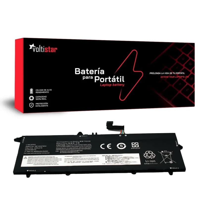 Bateria Voltistar para Lenovo T490S T495S T14S L18C3PD2 (4650mAh) — image 1