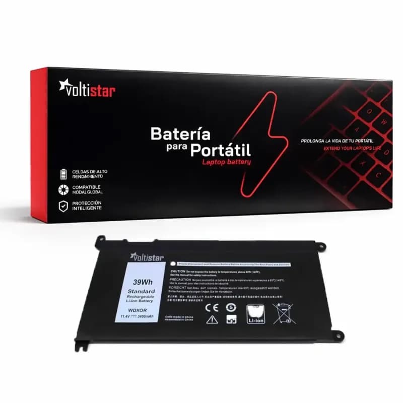 Bateria Voltistar para Dell 3CRH3 T2JX4 FC92N CYMGM Y3F7Y 11.4V 3400mAh — image 1