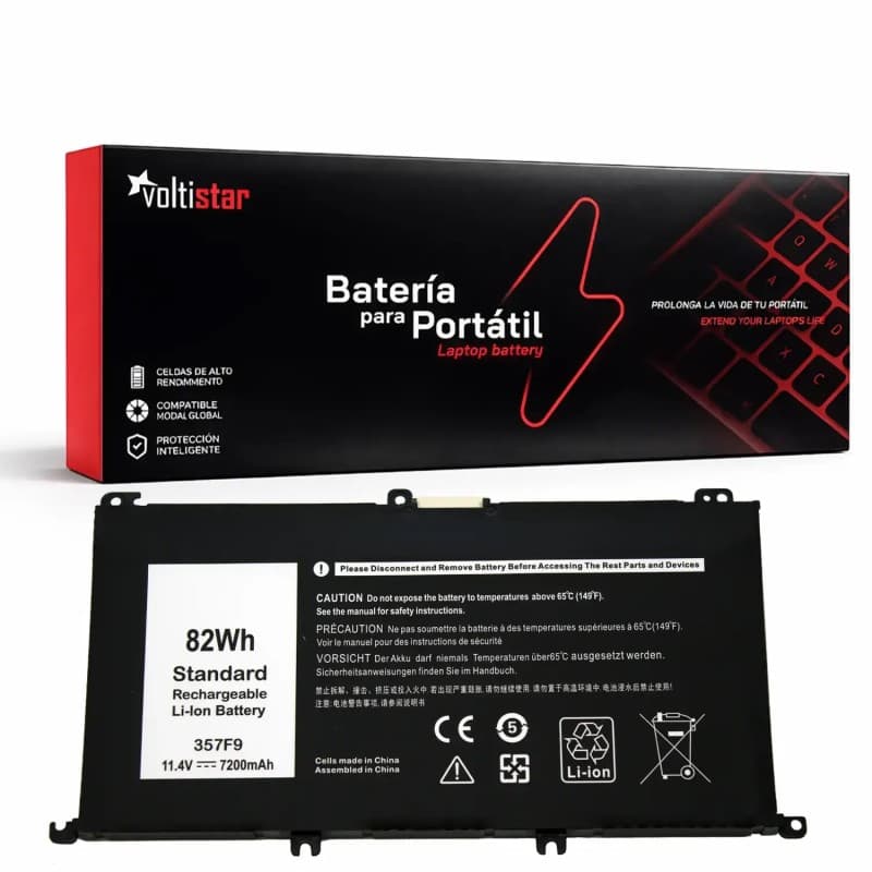 Bateria Voltistar para Dell Inspiron 15 7000 7559 7557 7566 7567 - 11.4V 7200mAh — image 1