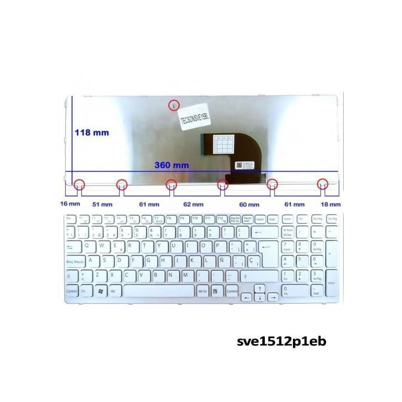 Teclado para Portátil Sony Vaio SVE1512P1EB - Novo Selado — image 1