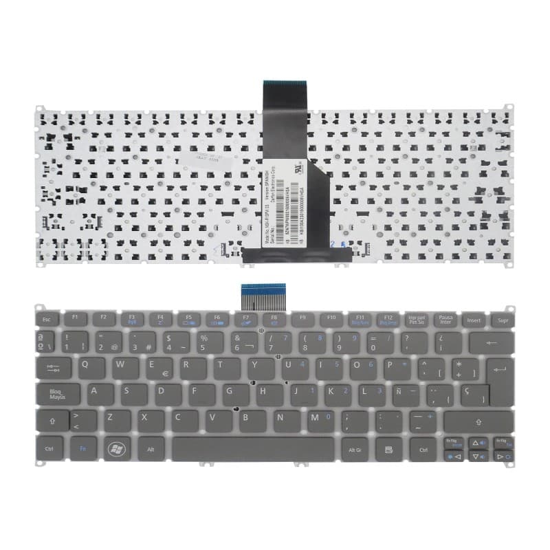Teclado para Portátil Acer Aspire S3 S5 V5-121 One 756 Travelmate B1 Cinzento — image 1