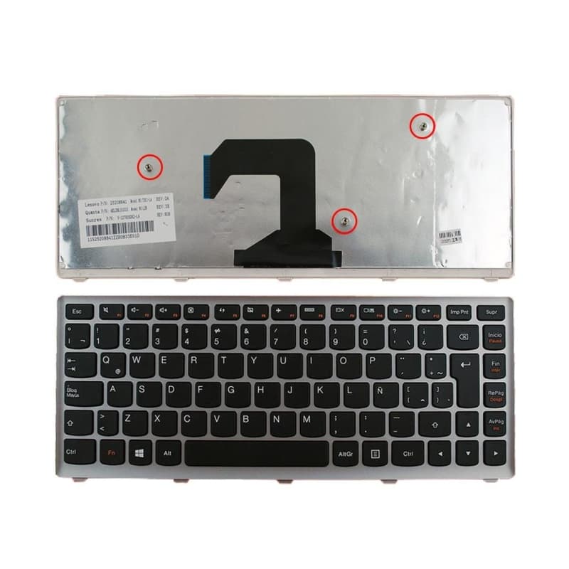 Teclado para Lenovo U410 Preto com Moldura Prata — image 1
