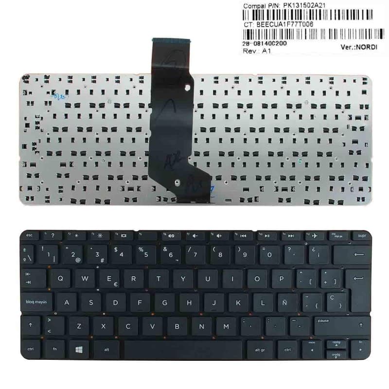 Teclado para Portátil HP Pavilion 11-N Preto Sem Moldura — image 1
